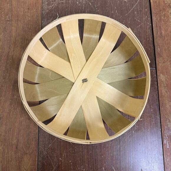 Round Shallow‎ Harvest Basket Vintage Retro Farmhouse Wall Decor - Picture 5 of 8